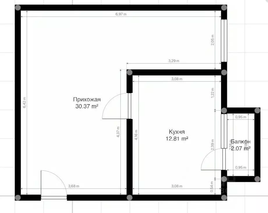 1-к кв. Кабардино-Балкария, Нальчик ул. Шогенова, 50 (45.25 м) - Фото 2