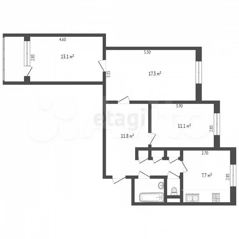 3-к. квартира, 65 м, 1/9 эт. - Фото 0
