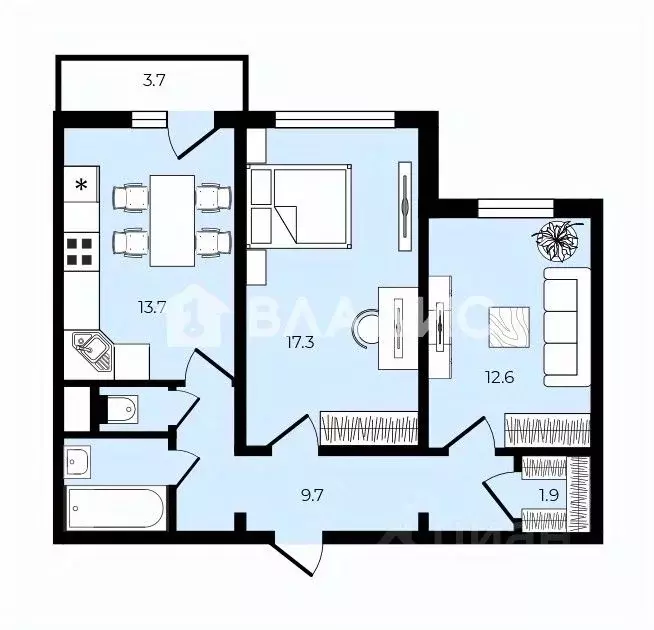 2-к кв. Санкт-Петербург просп. Маршака, 12к2 (59.5 м) - Фото 2