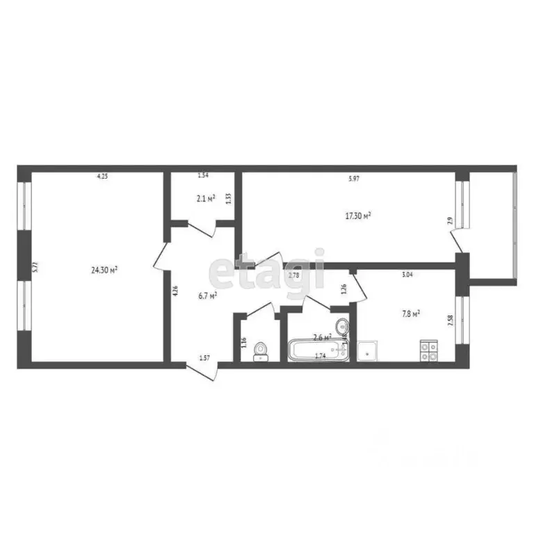 2-к кв. Тюменская область, Тюмень ул. Боровская, 3 (64.0 м) - Фото 1