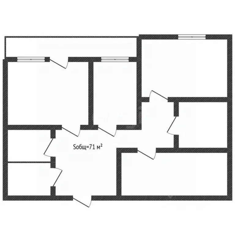 3-к кв. Брянская область, Брянск ул. Урицкого, 122 (71.0 м) - Фото 1
