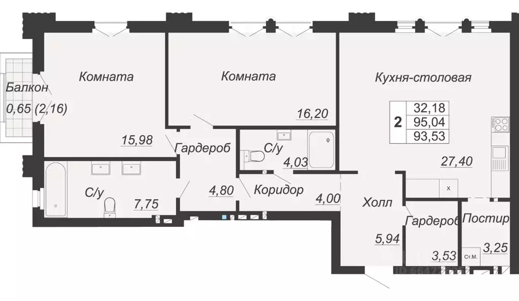 2-к кв. Ростовская область, Ростов-на-Дону Социалистическая ул., 118 ... - Фото 0