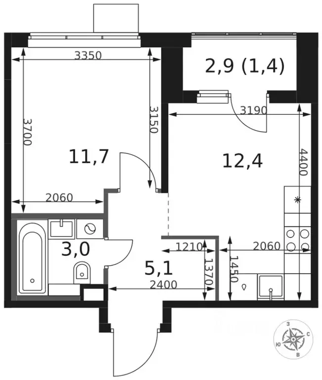 1-к кв. Московская область, Химки Клязьма-Старбеево мкр, Международный ... - Фото 1