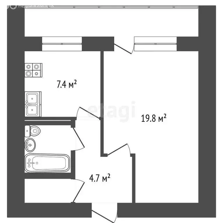 1-комнатная квартира: Самара, улица Осипенко, 2В (35.2 м) - Фото 1