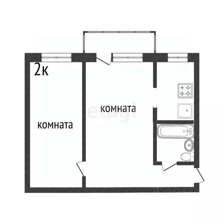 2-к кв. Костромская область, Кострома ул. Ерохова, 6А (43.1 м) - Фото 2