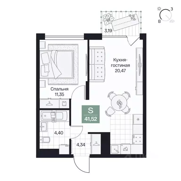 1-к кв. Волгоградская область, Волгоград просп. Имени В.И. Ленина, 59Г ... - Фото 1