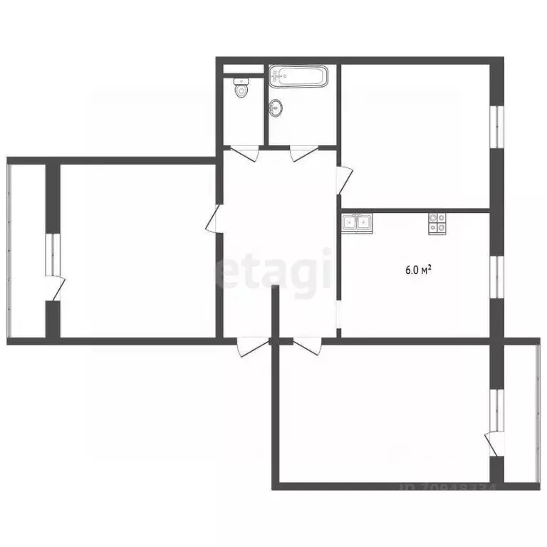3-к кв. Свердловская область, Талица Рябиновая ул., 4 (74.3 м) - Фото 2