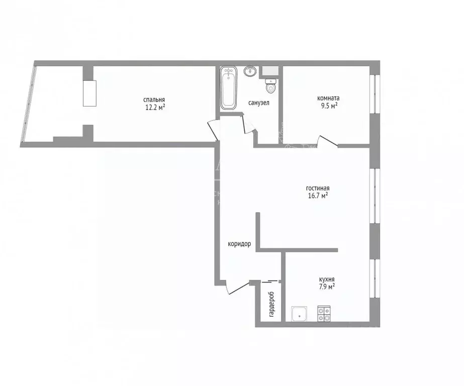 3-к кв. Москва Чертановская ул., 51К3 (59.4 м) - Фото 2