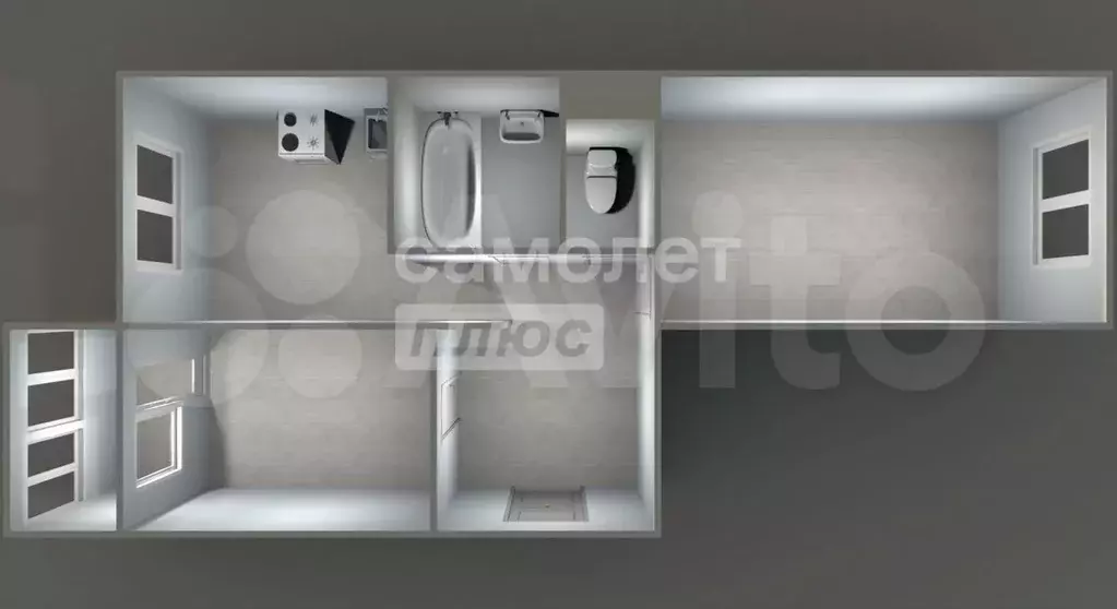 2-к. квартира, 47,4 м, 5/5 эт. - Фото 0