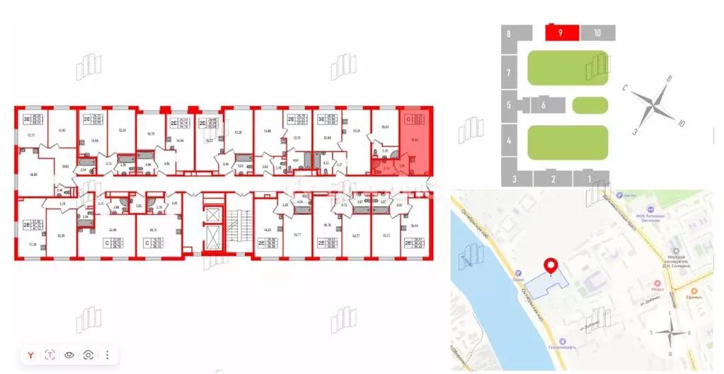 Студия Санкт-Петербург Октябрьская наб., 38 (23.81 м) - Фото 2