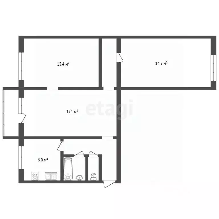 3-к кв. Мордовия, Саранск городской округ, Ялга рп ул. Мичурина, 11 ... - Фото 2