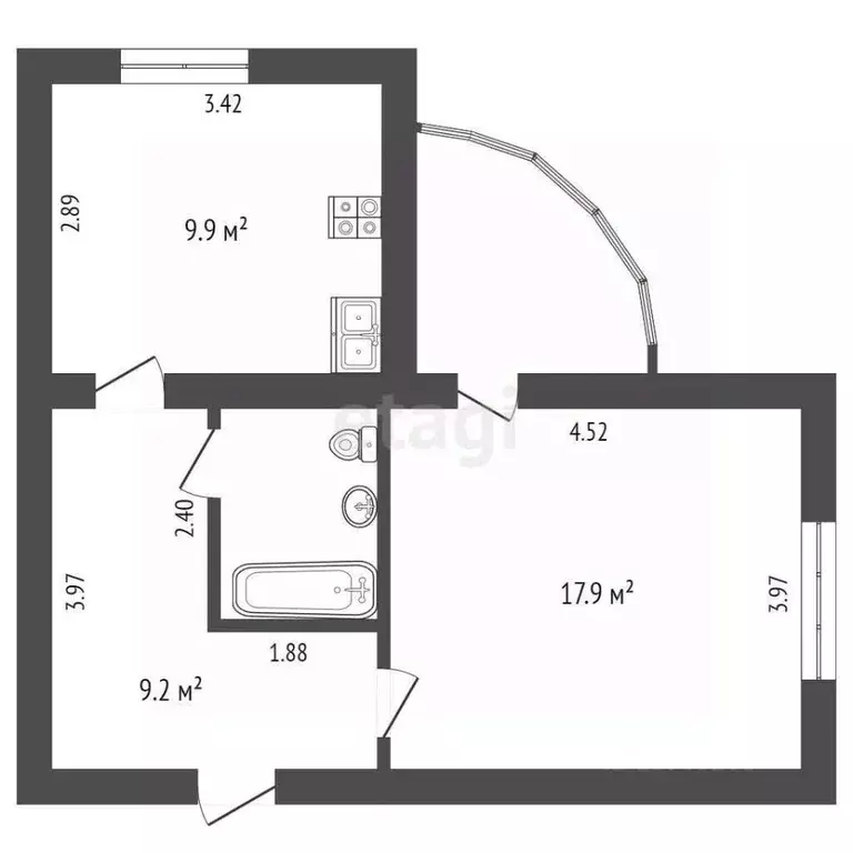 1-к кв. Коми, Сыктывкар ул. Оплеснина, 41/1 (40.9 м) - Фото 1