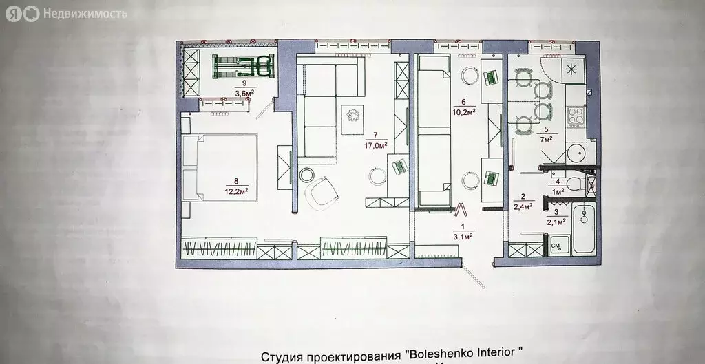 3-комнатная квартира: Саратов, улица имени В.М. Азина, 21 (55 м) - Фото 0