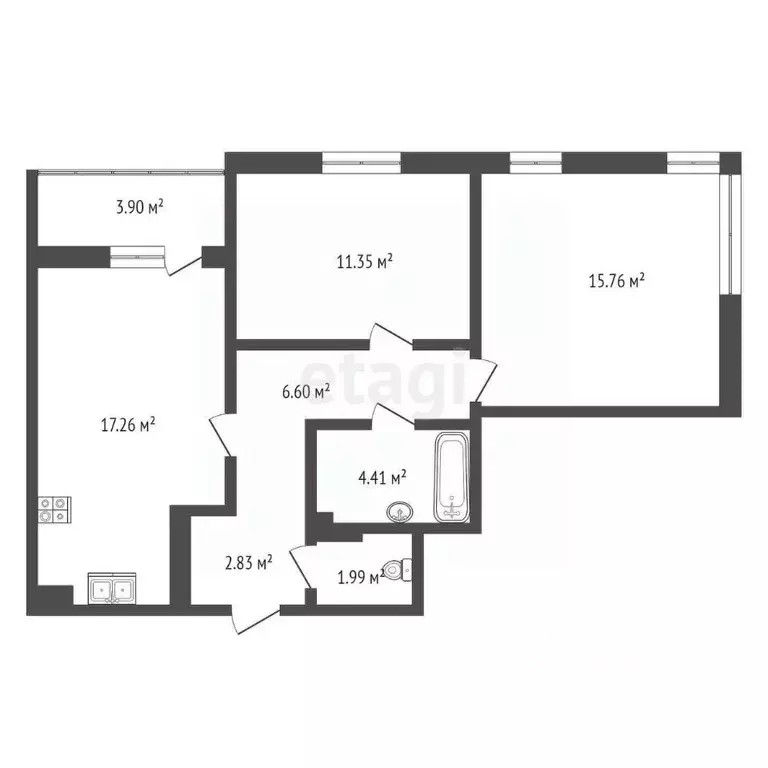 2-к кв. Ростовская область, Батайск ул. Ушинского, 29к3 (63.0 м) - Фото 0