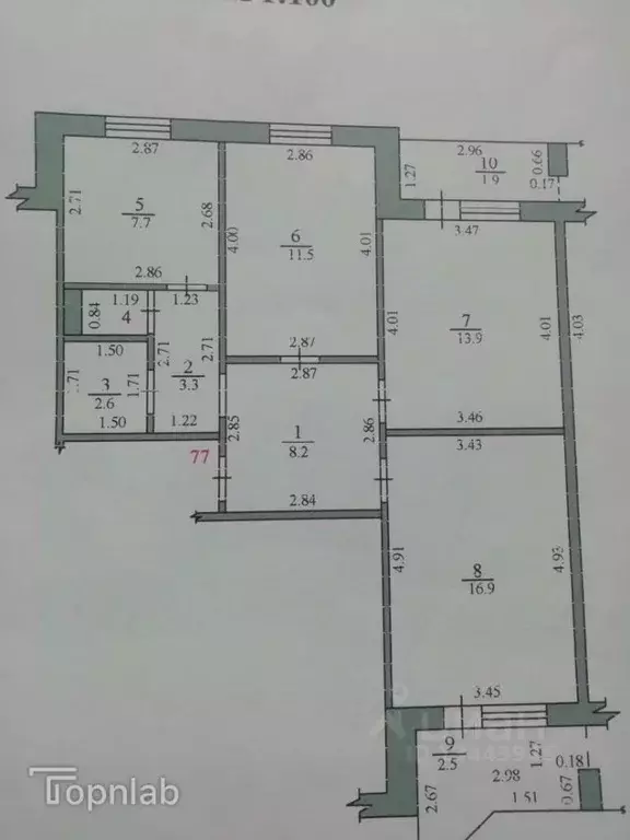 3-к кв. Тамбовская область, Тамбов ул. Рылеева, 59Ак7А (65.1 м) - Фото 2