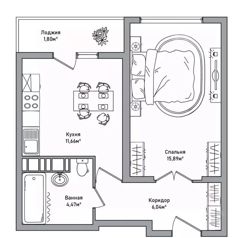 1-к кв. Ярославская область, Ярославль просп. Фрунзе, 56Д (39.0 м) - Фото 2