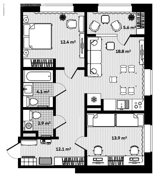 2-комнатная квартира: Надеждинский район, село Вольно-Надеждинское ... - Фото 1