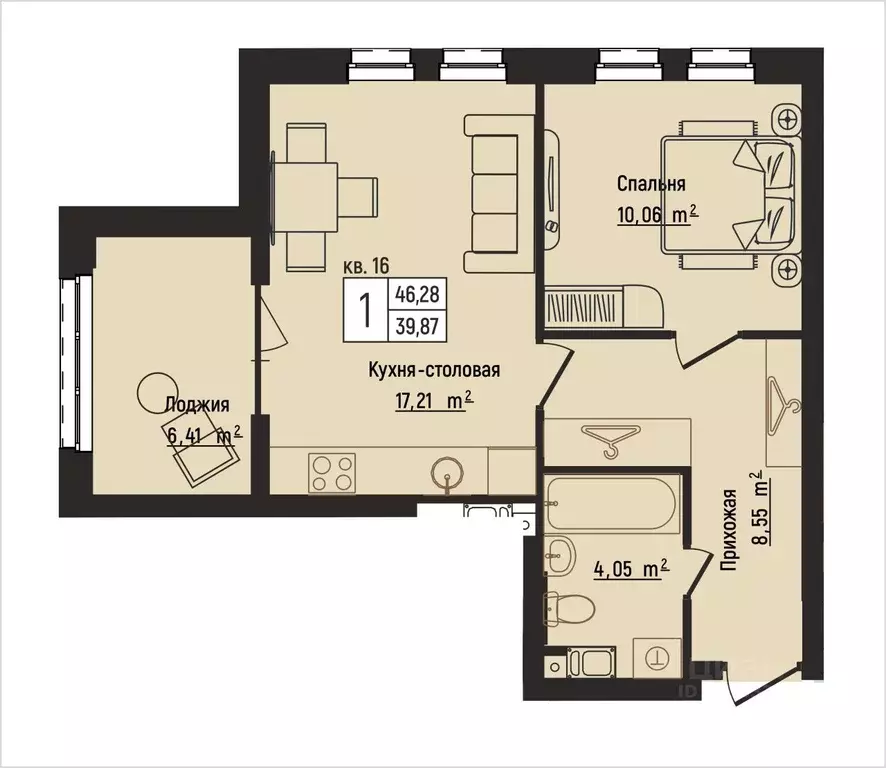 1-к кв. Нижегородская область, Нижний Новгород Литературная ул., 5 ... - Фото 1