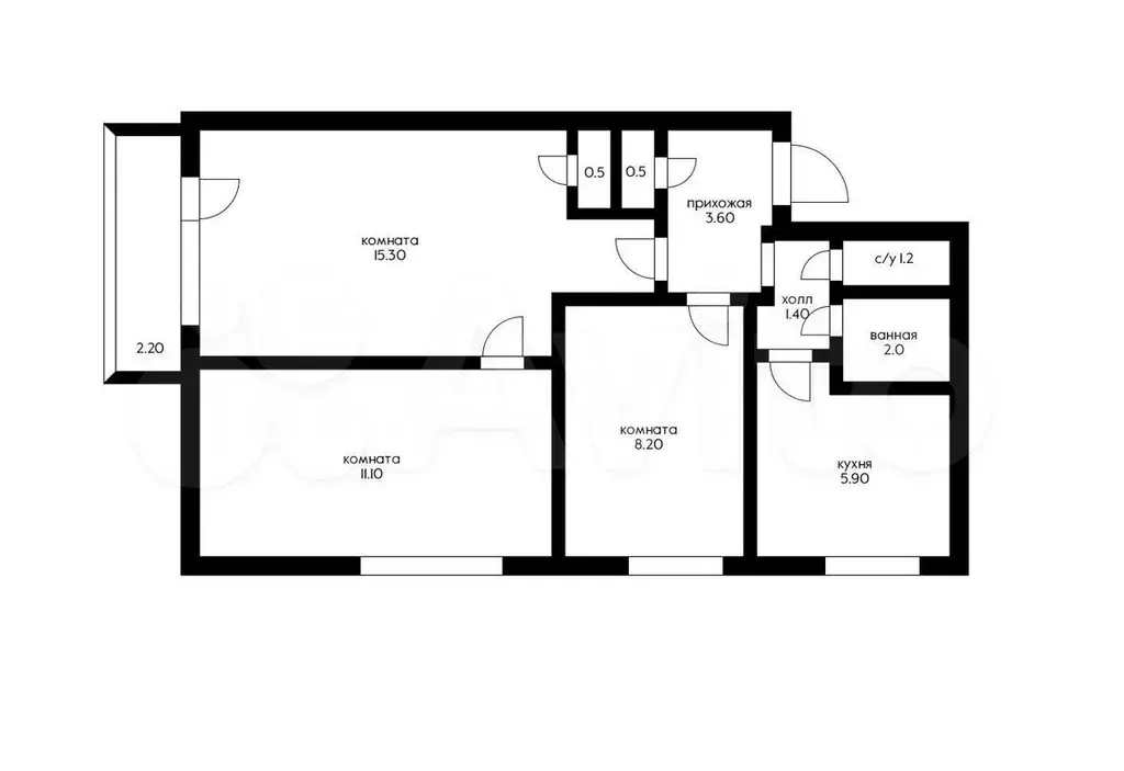 3-к. квартира, 52 м, 4/5 эт. - Фото 0