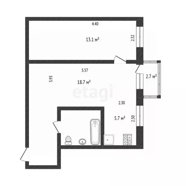 2-к кв. Калужская область, Калуга ул. Ленина, 41 (45.0 м) - Фото 2