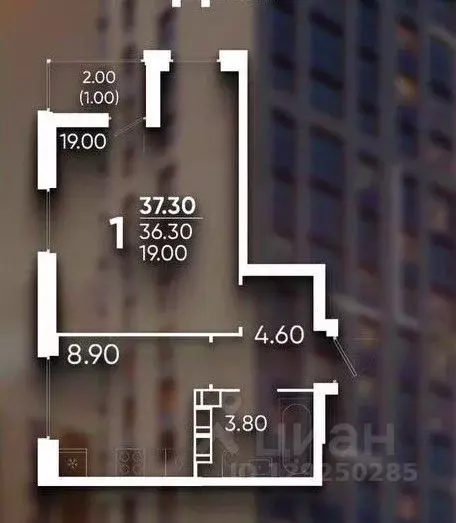 1-к кв. Краснодарский край, Краснодар ул. Доблести, 8 (37.5 м) - Фото 0