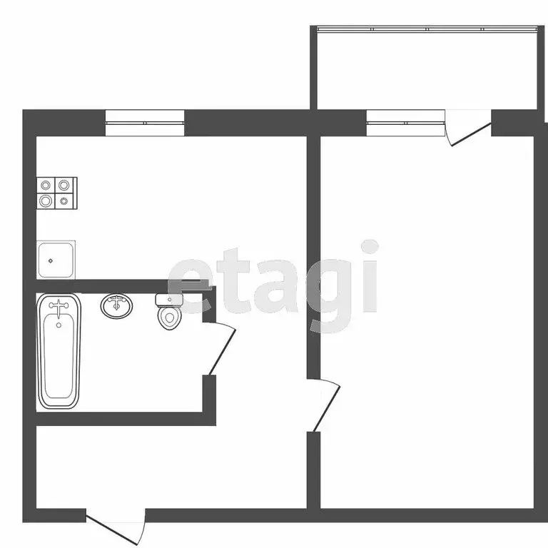 1-комнатная квартира: Саранск, улица Металлургов, 1 (32.7 м) - Фото 1