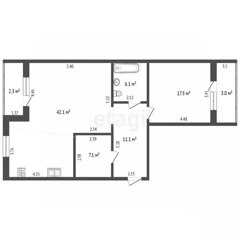 2-к кв. Забайкальский край, Чита ул. Генерала Белика, 13 (83.6 м) - Фото 1