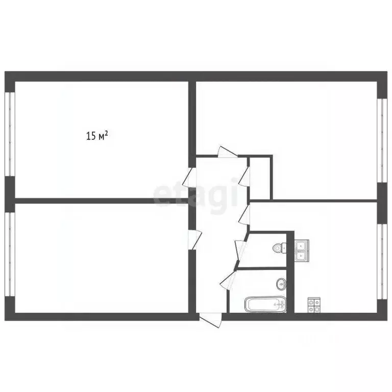 Комната Санкт-Петербург ул. Верности, 52 (15.0 м) - Фото 2