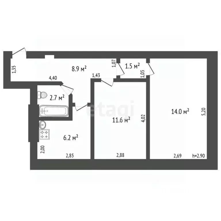 2-к кв. Владимирская область, Ковров ул. Пугачева, 23А (44.9 м) - Фото 2