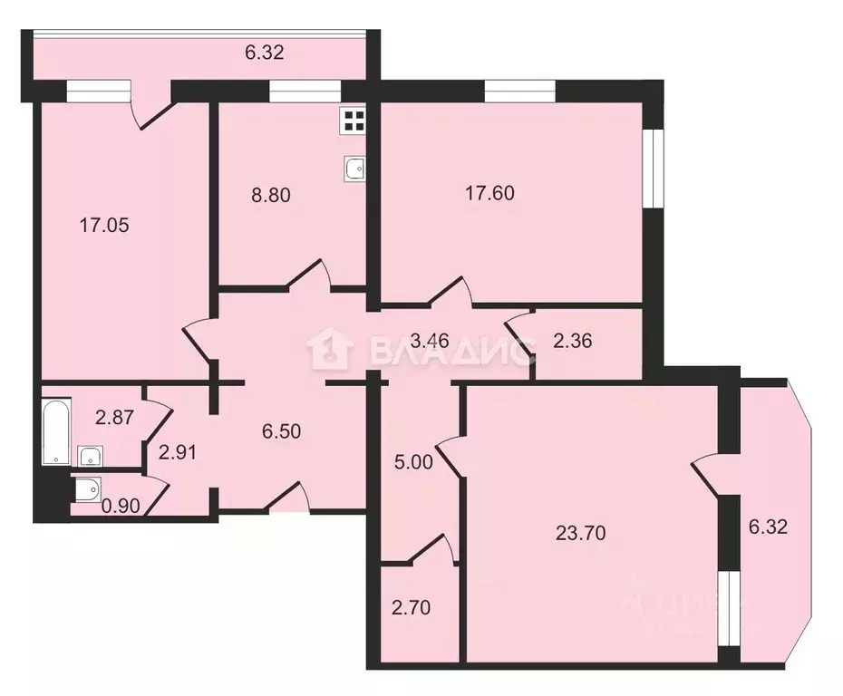 3-к кв. Ленинградская область, Ломоносовский район, Лаголовское с/пос, ... - Фото 2