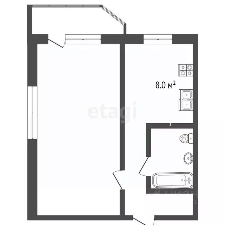 1-к кв. Омская область, Омск бул. Архитекторов, 3/11 (30.1 м) - Фото 0