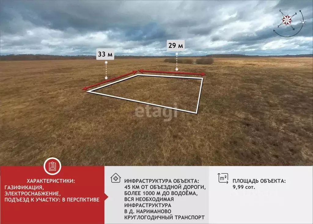 Участок в Тюменская область, Тюменский район, д. Нариманова  (10.0 ... - Фото 0