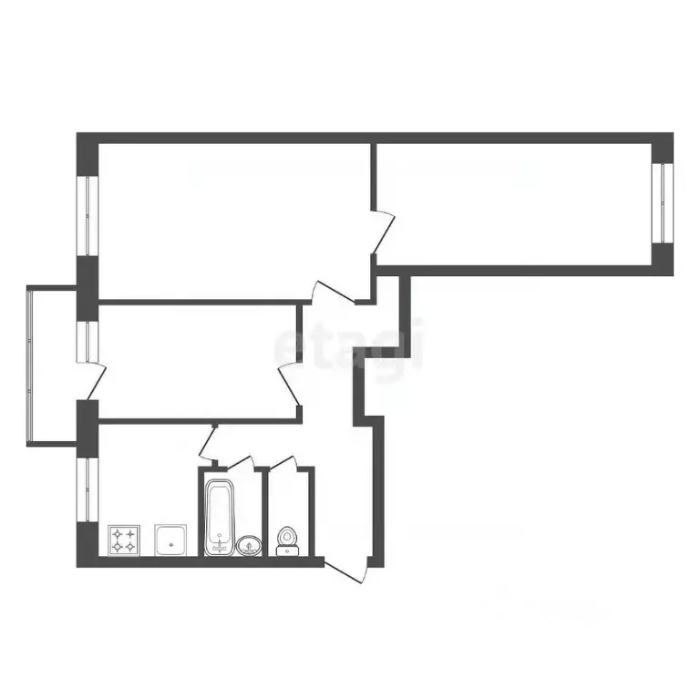3-к кв. Красноярский край, Красноярск Вокзальная ул., 12 (60.9 м) - Фото 2
