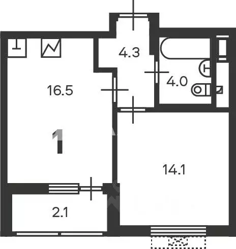 1-к кв. Москва Кусковская ул., 12/1 (38.9 м) - Фото 2