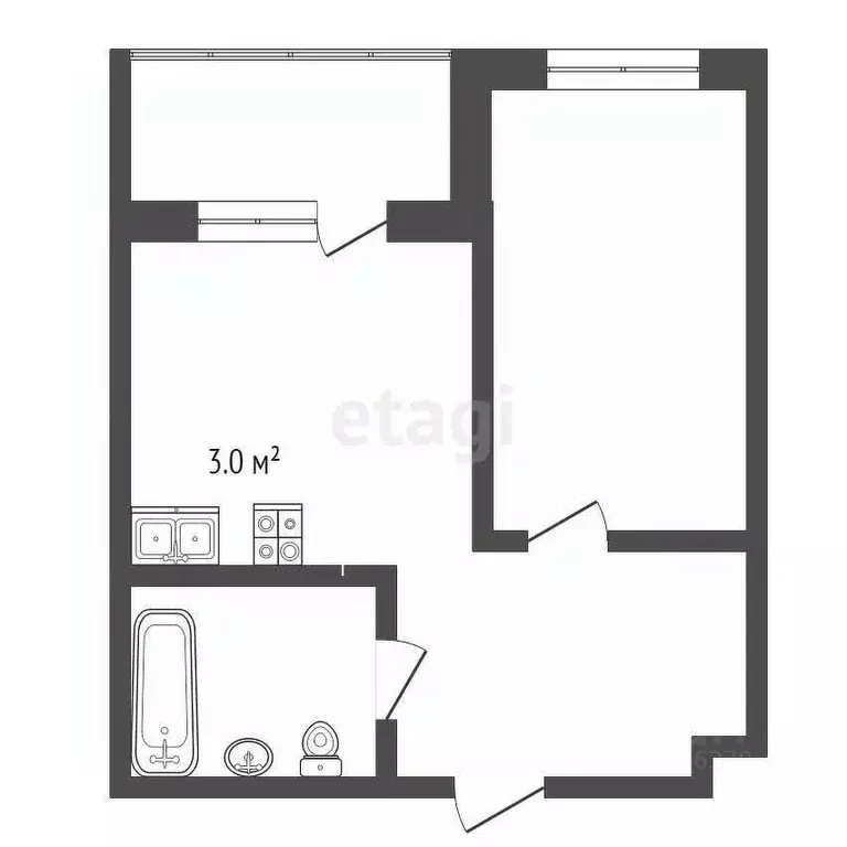 Студия Крым, Ялта ул. Дражинского, 48 (45.3 м) - Фото 2