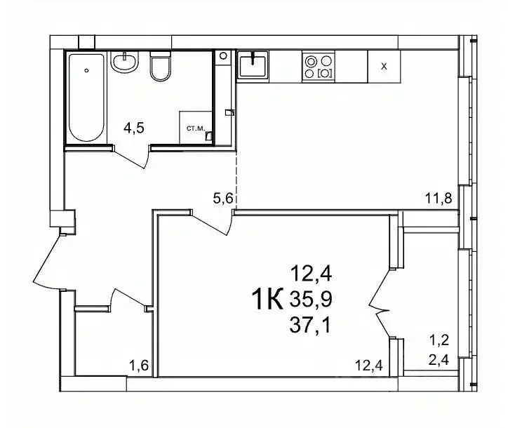 1-к кв. Нижегородская область, Нижний Новгород д. Анкудиновка, КМ ... - Фото 1