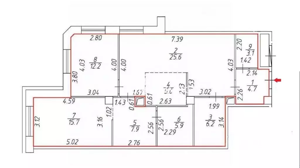 3-к кв. Санкт-Петербург 12-я Васильевского острова линия, 41к2 (87.0 ... - Фото 2