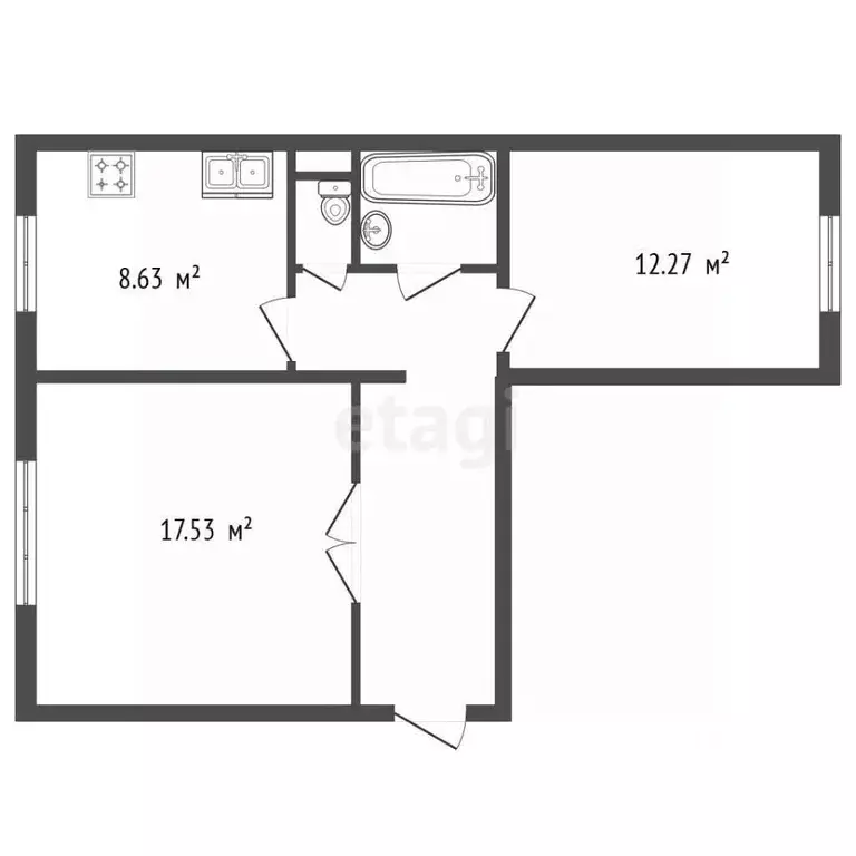 2-к кв. Санкт-Петербург Рябовское ш., 121к5 (52.5 м) - Фото 2
