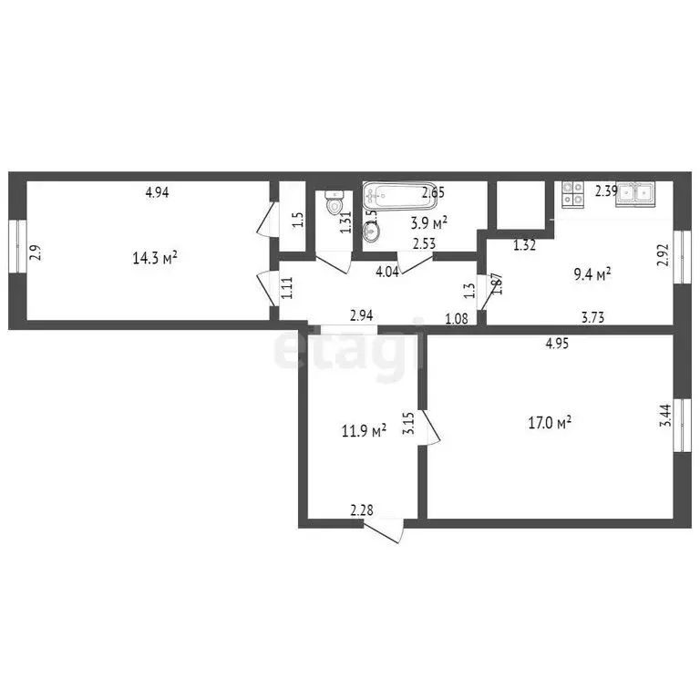 2-комнатная квартира: Тамбов, Советская улица, 178 (58.4 м) - Фото 0