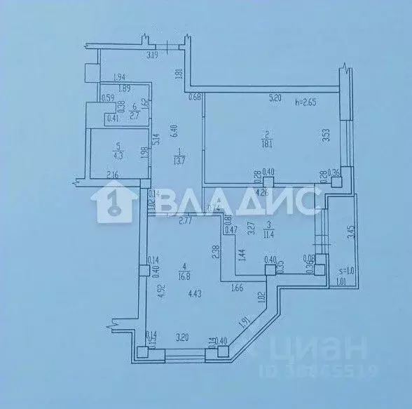 2-к кв. Брянская область, Брянск ул. Крахмалева, 49/1 (67.0 м) - Фото 1