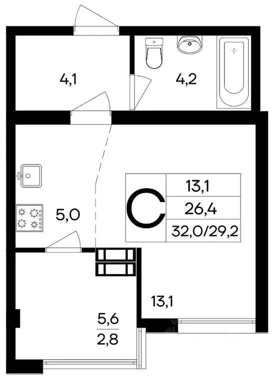 Студия Крым, Симферополь ул. 51-й Армии, уч126 (32.0 м) - Фото 1