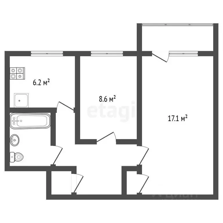 2-к кв. Ростовская область, Таганрог ул. Сергея Лазо, 3 (50.8 м) - Фото 1