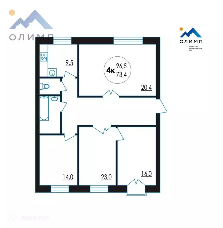 Продаётся 4-к квартира, 96.5 м - Фото 0