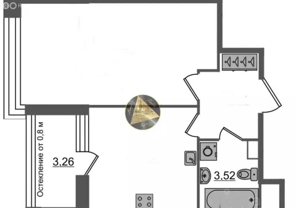 1-комнатная квартира: Санкт-Петербург, Октябрьская набережная, 120 ... - Фото 1