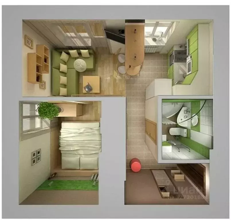 1-к кв. Бурятия, Тункинский район, пос. Аршан, Жилой район мкр 17 ... - Фото 1