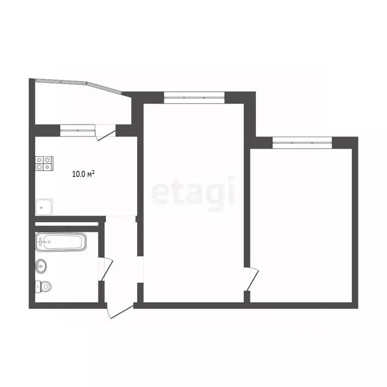 2-к кв. Тюменская область, Тюмень ул. Монтажников, 34 (58.9 м) - Фото 2