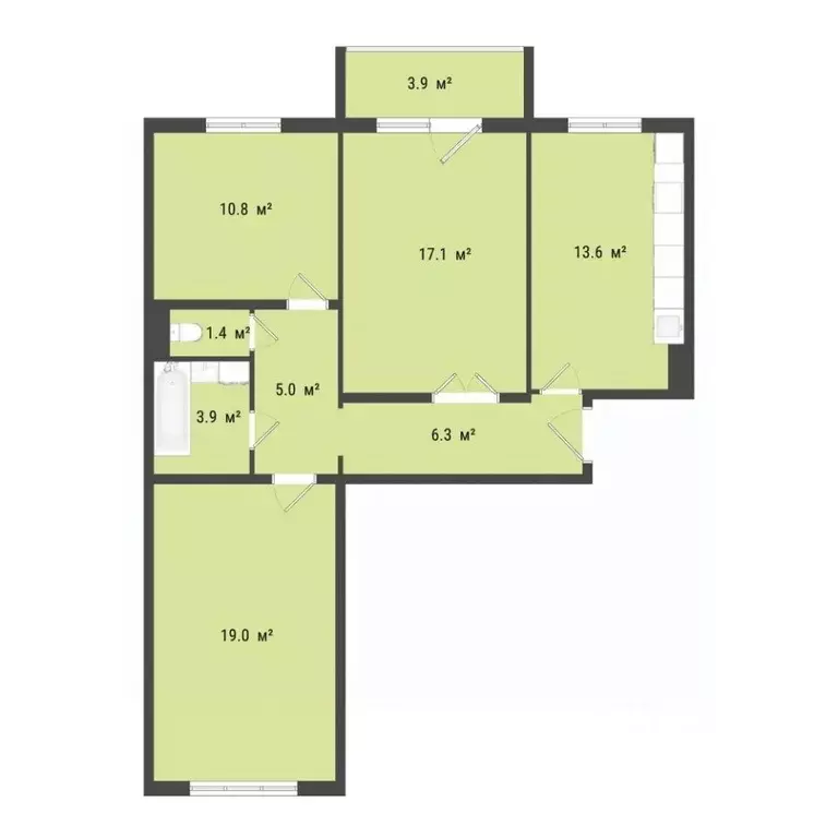 3-к кв. Омская область, Омск Заозерный мкр, ул. Сергея Тюленина, 4 ... - Фото 1