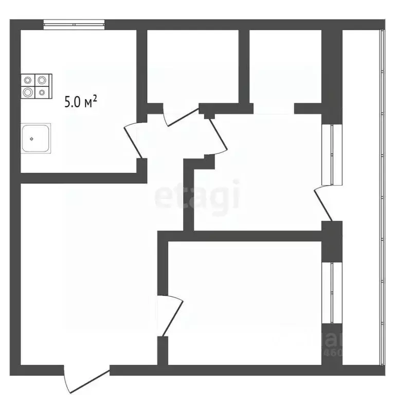 2-к кв. Крым, Евпатория ул. Дмитрия Ульянова, 1А (42.1 м) - Фото 1