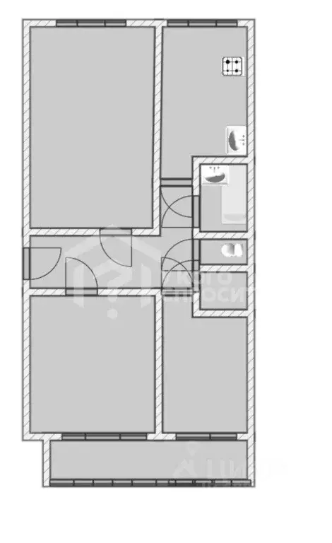 3-к кв. Ленинградская область, Волосовский район, Большеврудское ... - Фото 2