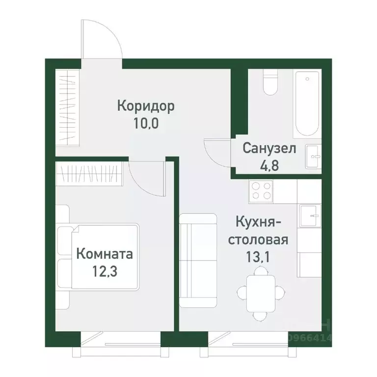 1-к кв. Челябинская область, Челябинский городской округ, пос. ... - Фото 0